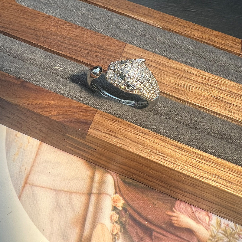 MYK2585-Serpent Open Ring with Zircon and Copper