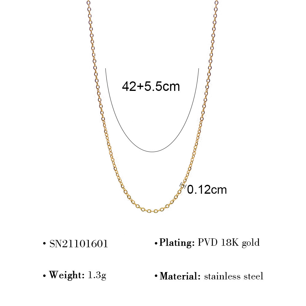 MYK2650-Vacuum 18K plain chain O-chain clavicle chain twist chain DIY stainless steel plain chain