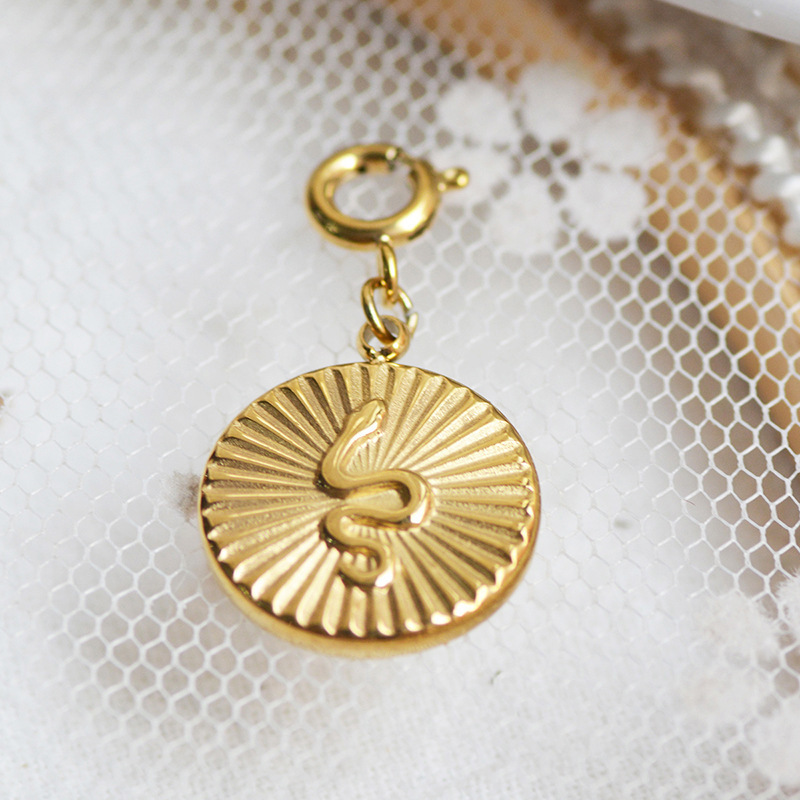 MYK2641-French vintage stainless steel necklace DIY with detachable pendant