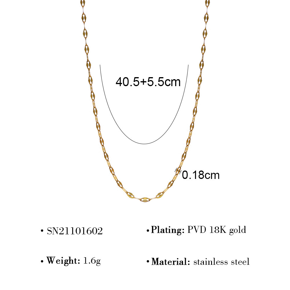 MYK2650-Vacuum 18K plain chain O-chain clavicle chain twist chain DIY stainless steel plain chain
