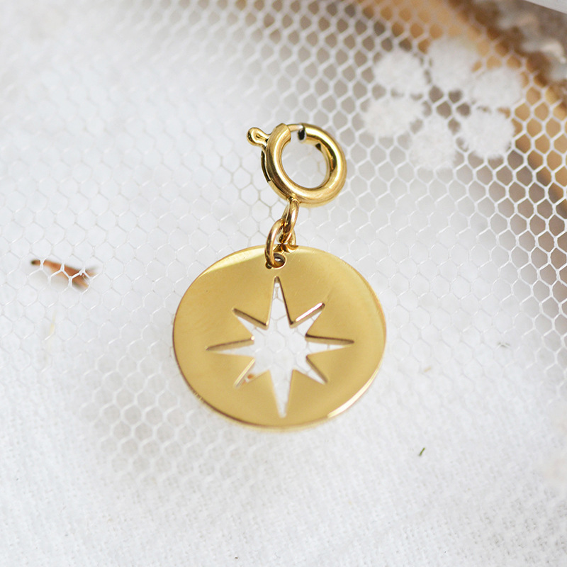 MYK2641-French vintage stainless steel necklace DIY with detachable pendant