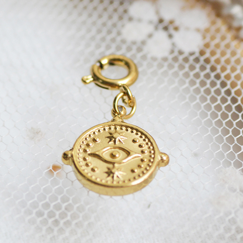 MYK2641-French vintage stainless steel necklace DIY with detachable pendant