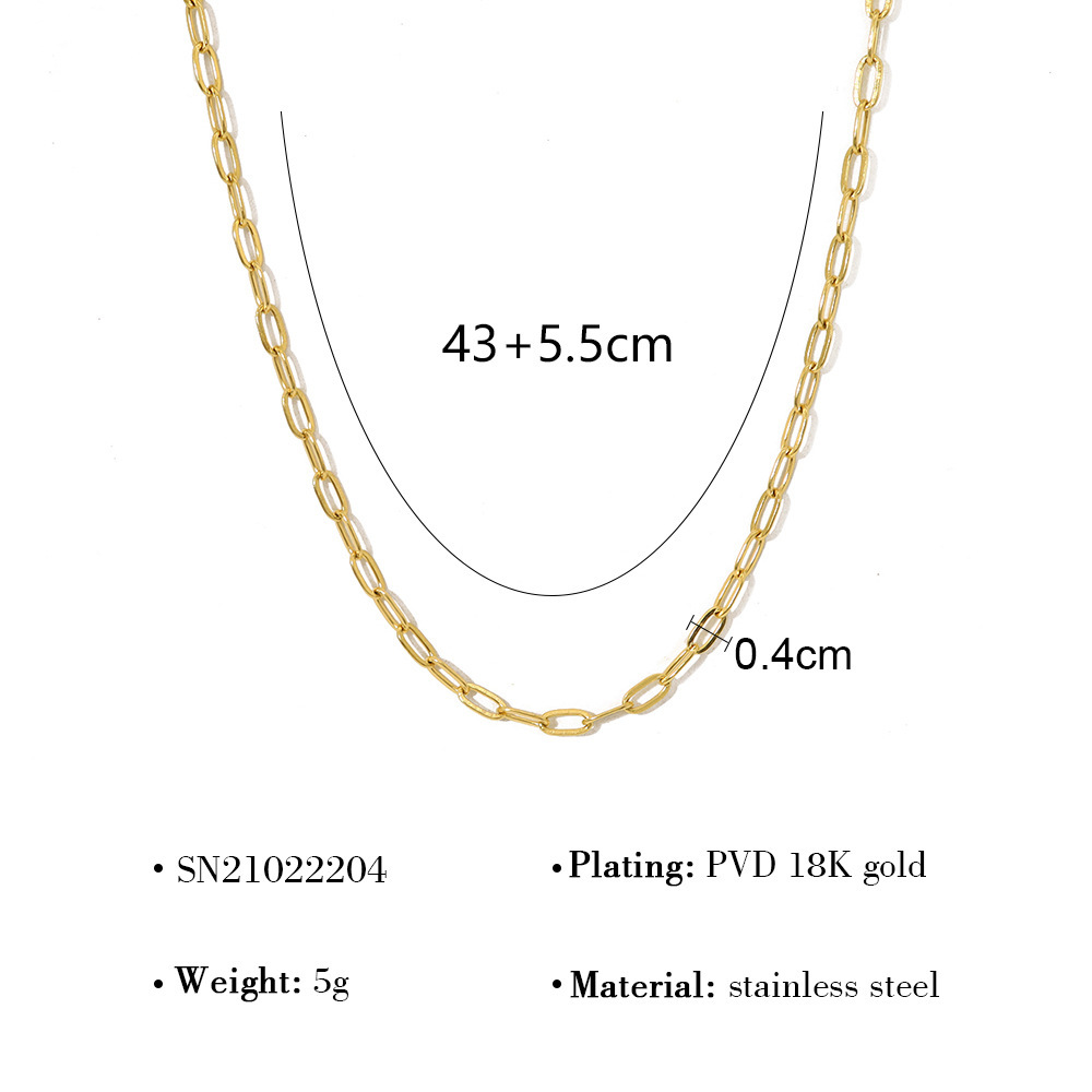 MYK2650-Vacuum 18K plain chain O-chain clavicle chain twist chain DIY stainless steel plain chain