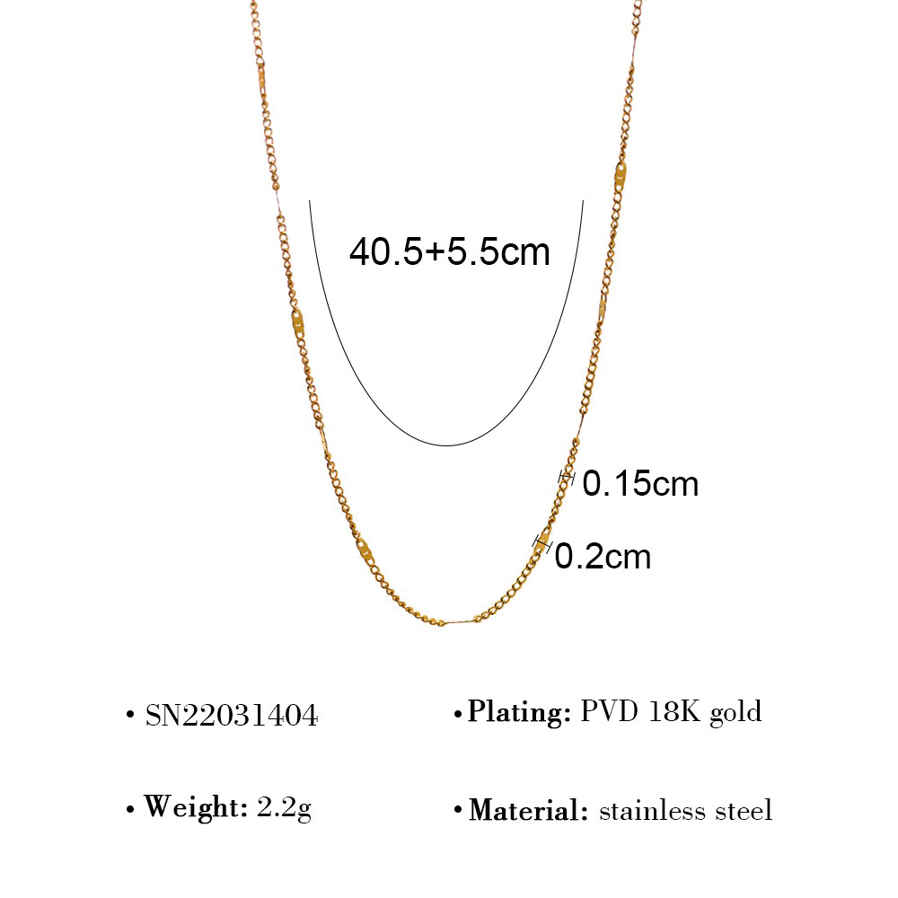 MYK2650-Vacuum 18K plain chain O-chain clavicle chain twist chain DIY stainless steel plain chain