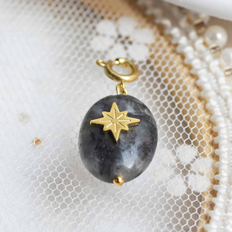 MYK2641-French vintage stainless steel necklace DIY with detachable pendant