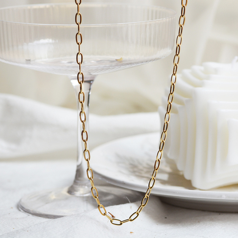 MYK2641-French vintage stainless steel necklace DIY with detachable pendant