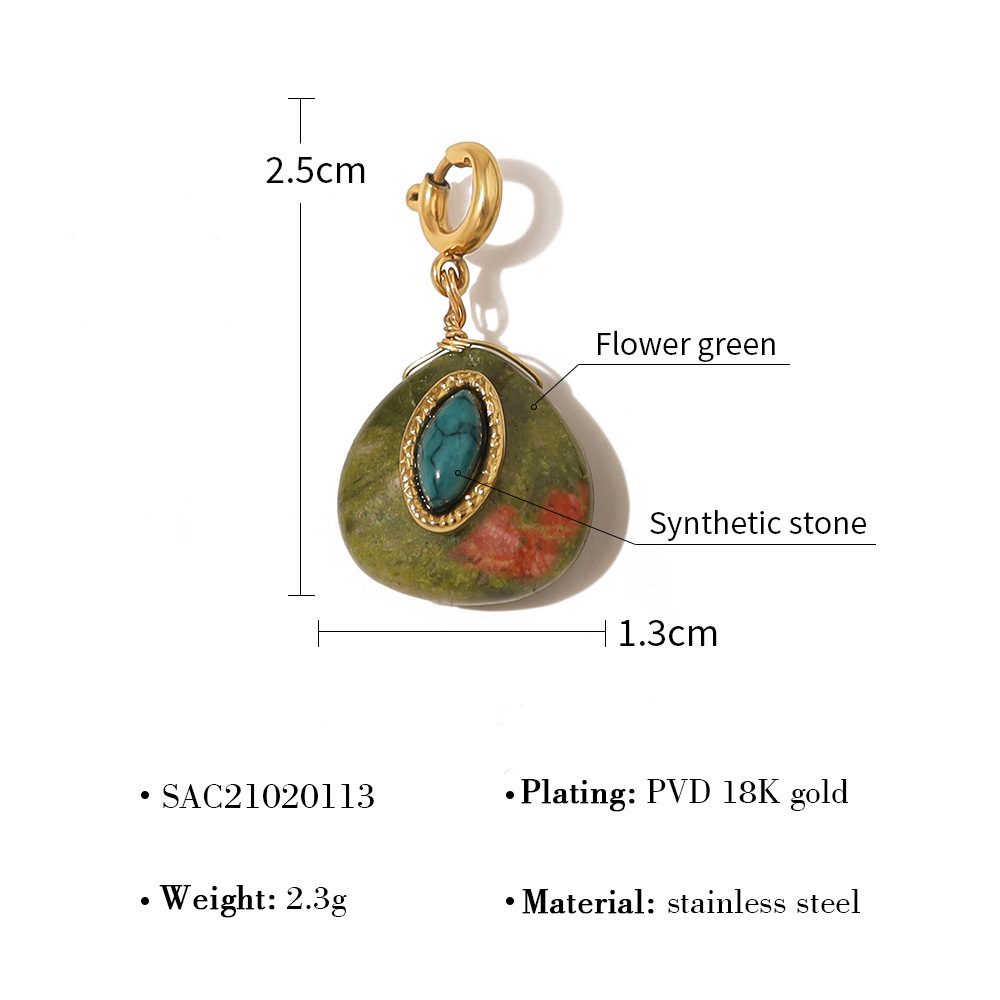 MYK2641-French vintage stainless steel necklace DIY with detachable pendant