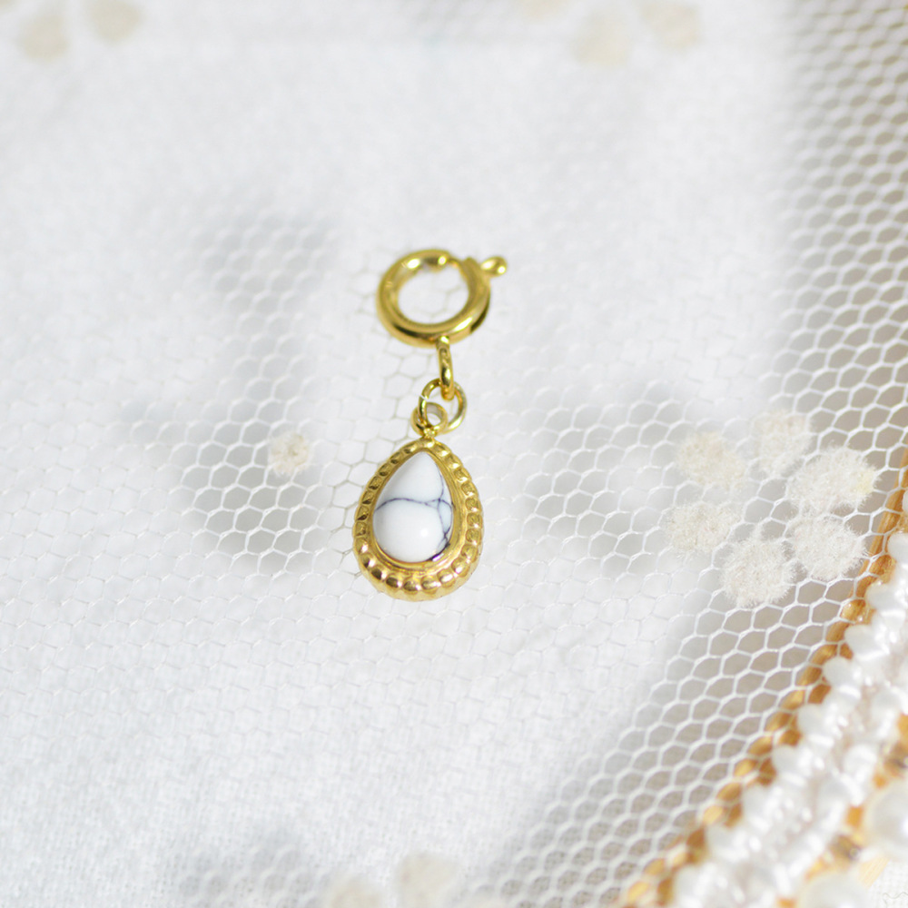 MYK2641-French vintage stainless steel necklace DIY with detachable pendant