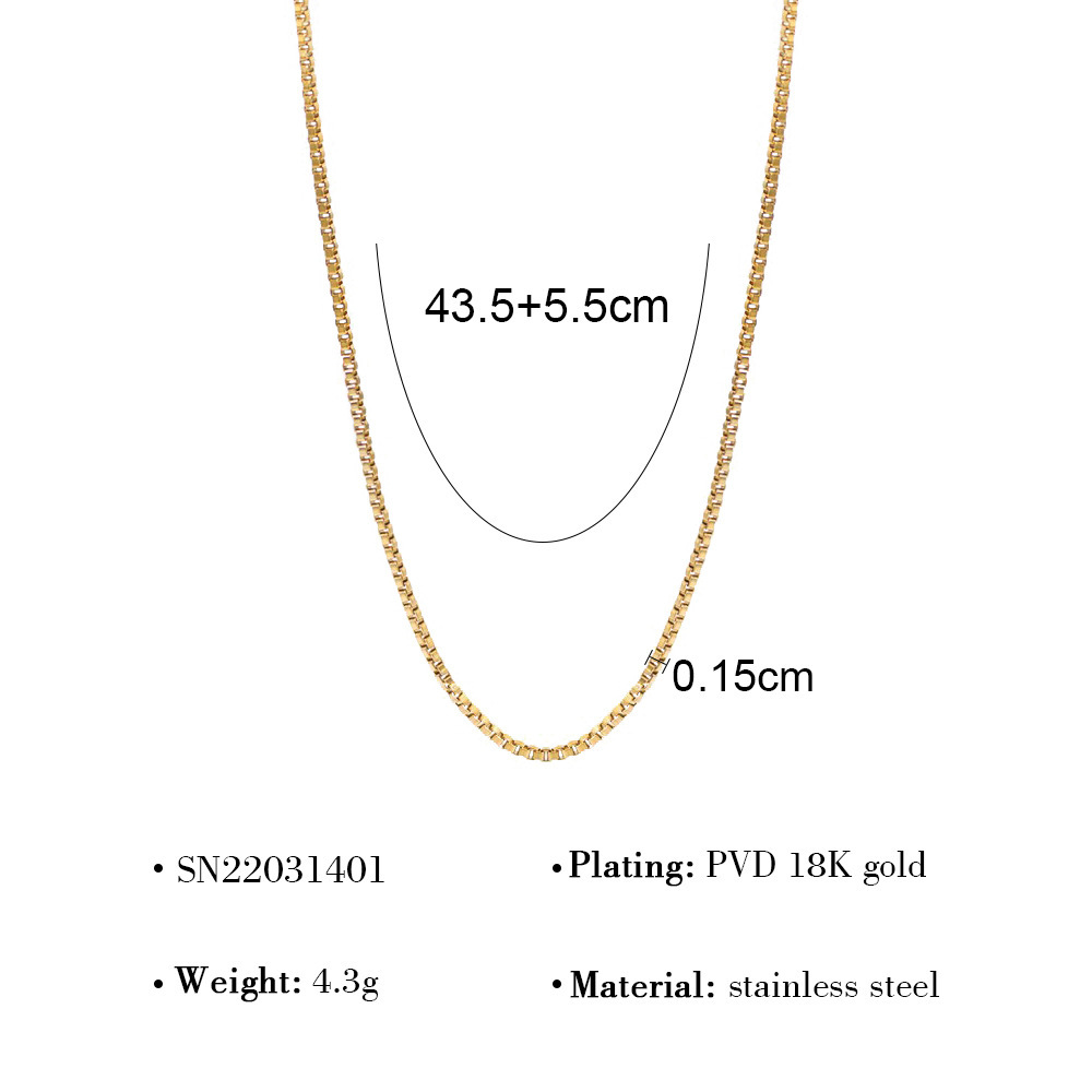 MYK2650-Vacuum 18K plain chain O-chain clavicle chain twist chain DIY stainless steel plain chain