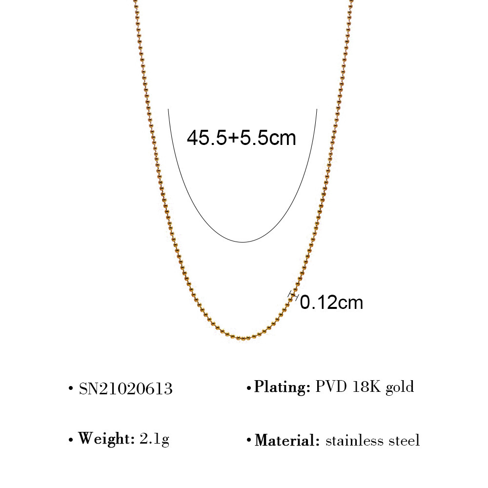 MYK2650-Vacuum 18K plain chain O-chain clavicle chain twist chain DIY stainless steel plain chain