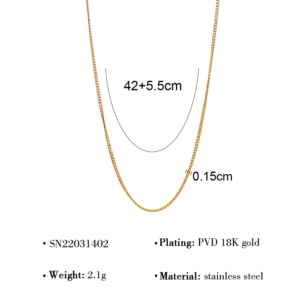 MYK2650-Vacuum 18K plain chain O-chain clavicle chain twist chain DIY stainless steel plain chain