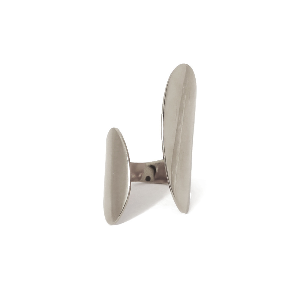 MYK2659-Irregular geometric open ring plated with 18K real gold stainless steel