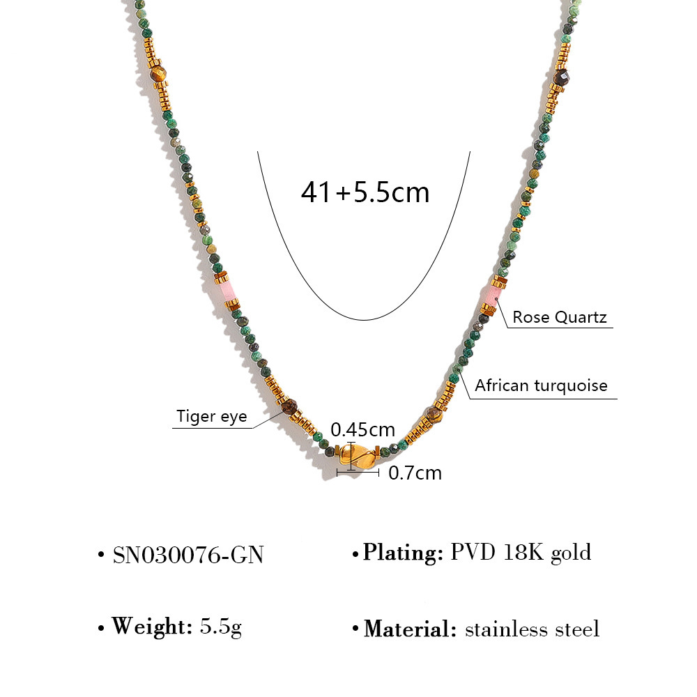MYK2703-Dopamine-enhanced colored natural stone clavicle chain/necklace