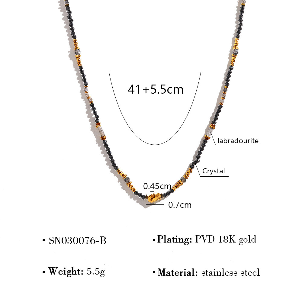 MYK2703-Dopamine-enhanced colored natural stone clavicle chain/necklace