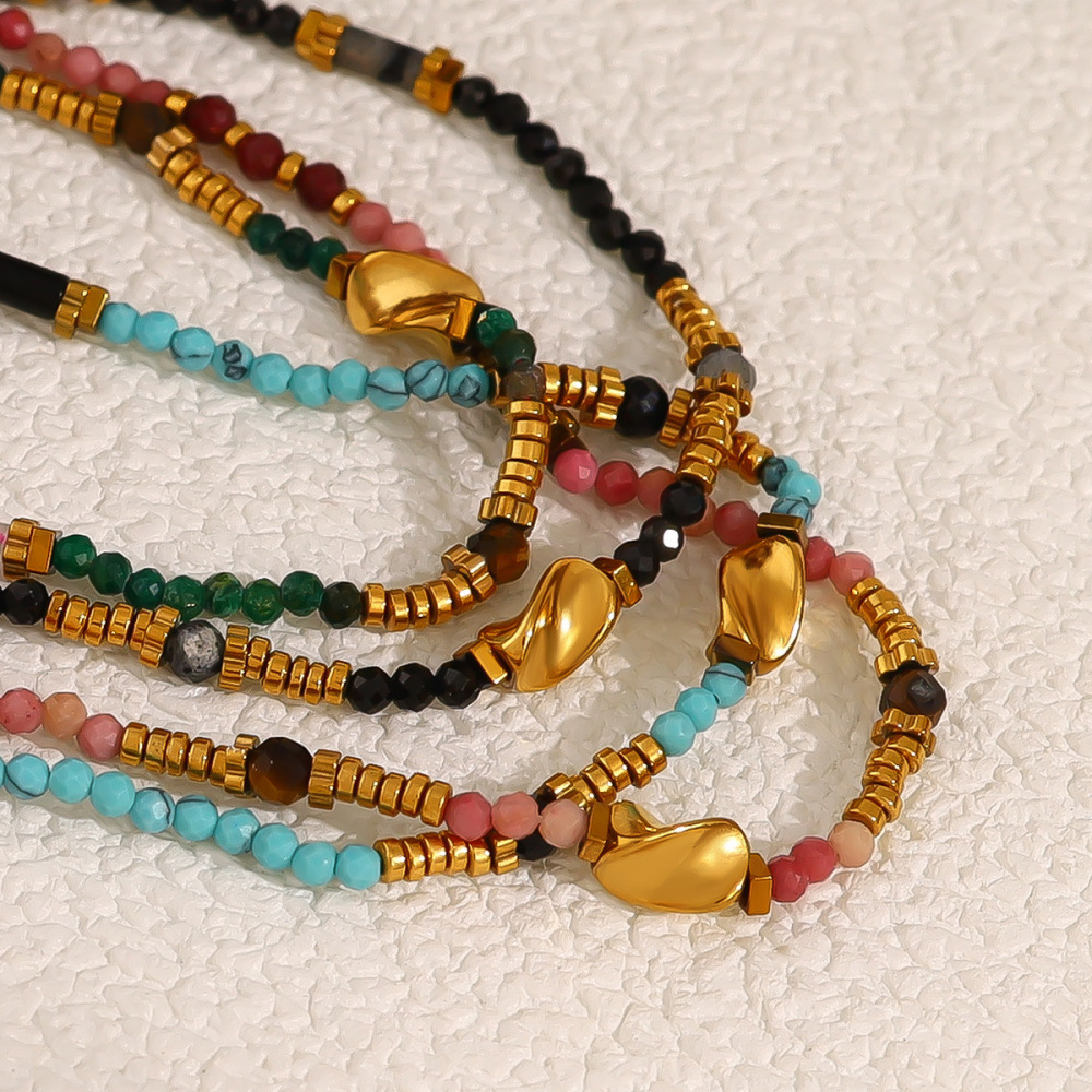 MYK2703-Dopamine-enhanced colored natural stone clavicle chain/necklace