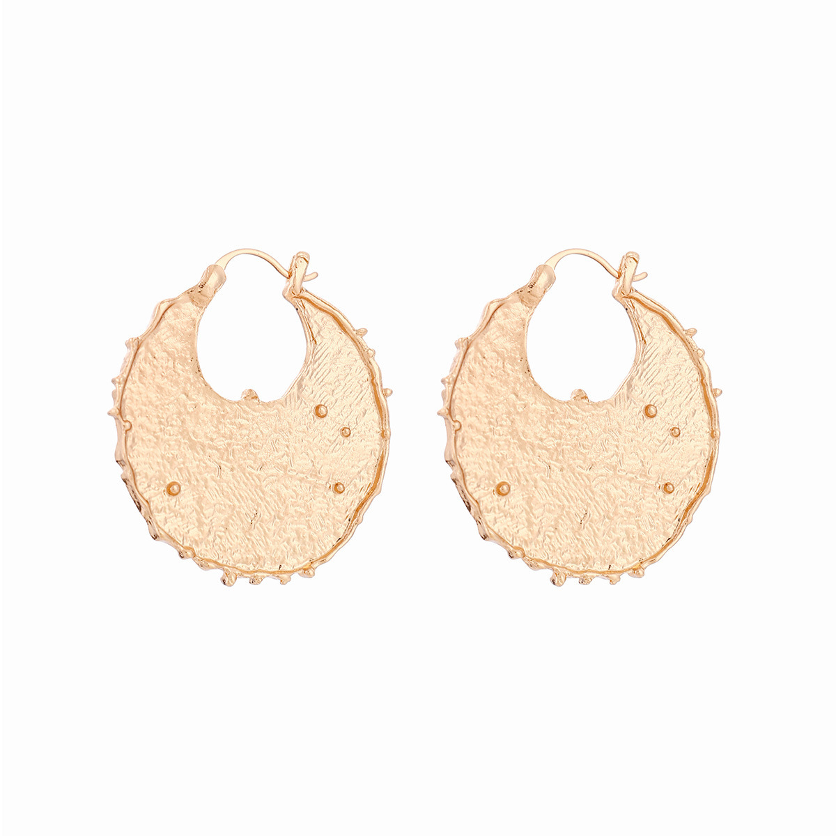 Oil-drop pattern flower and leaf alloy earrings