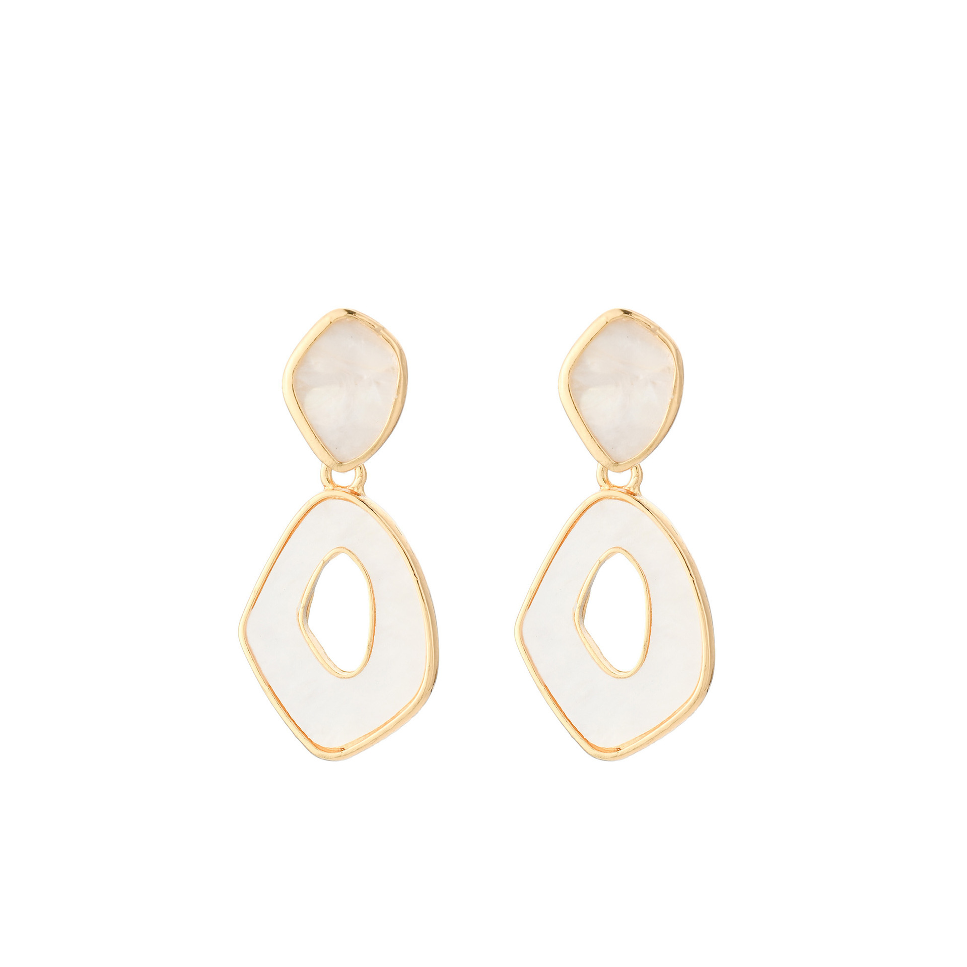 Oil-drop pattern flower and leaf alloy earrings