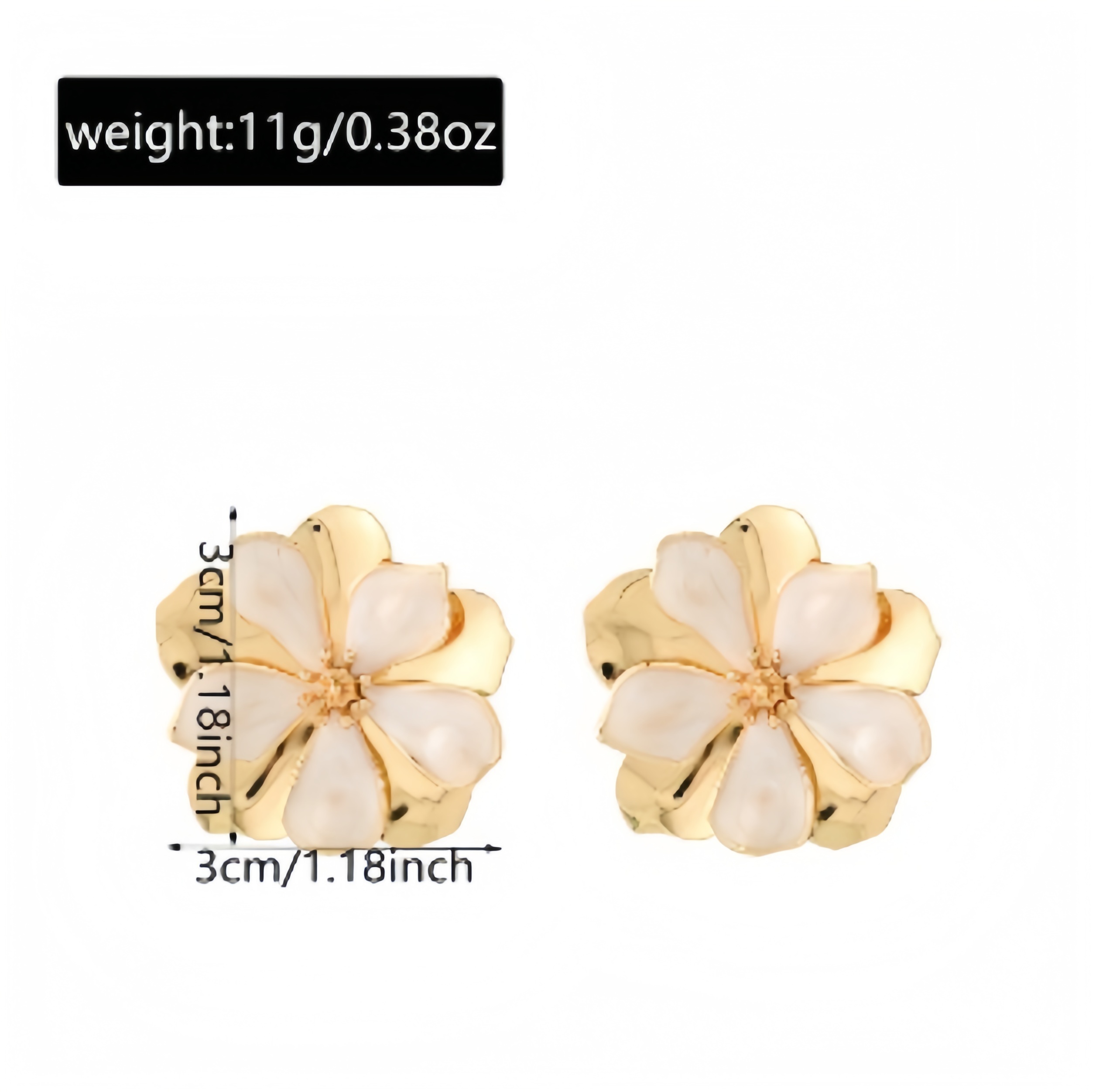Oil-drop pattern flower and leaf alloy earrings