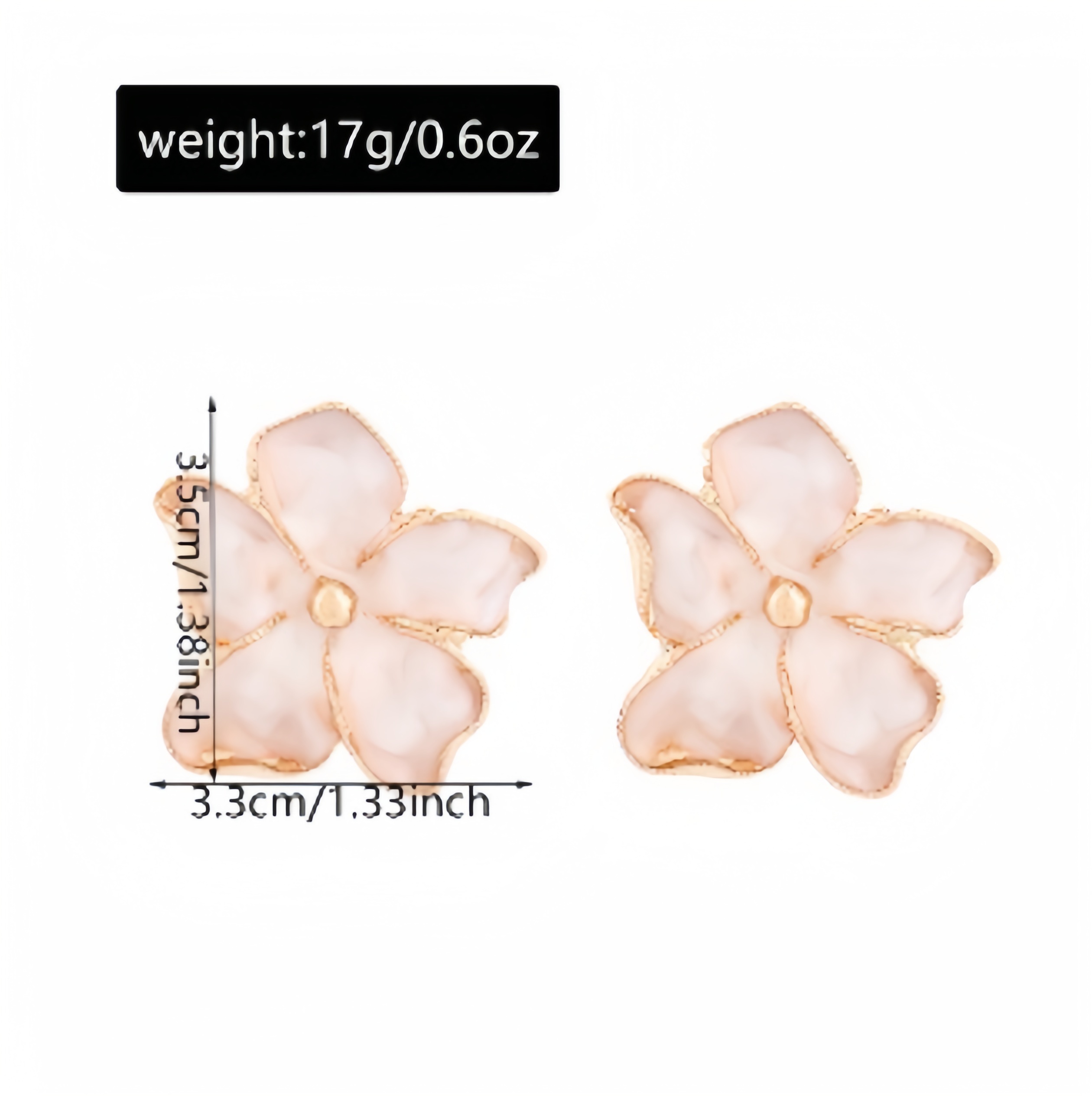 Oil-drop pattern flower and leaf alloy earrings