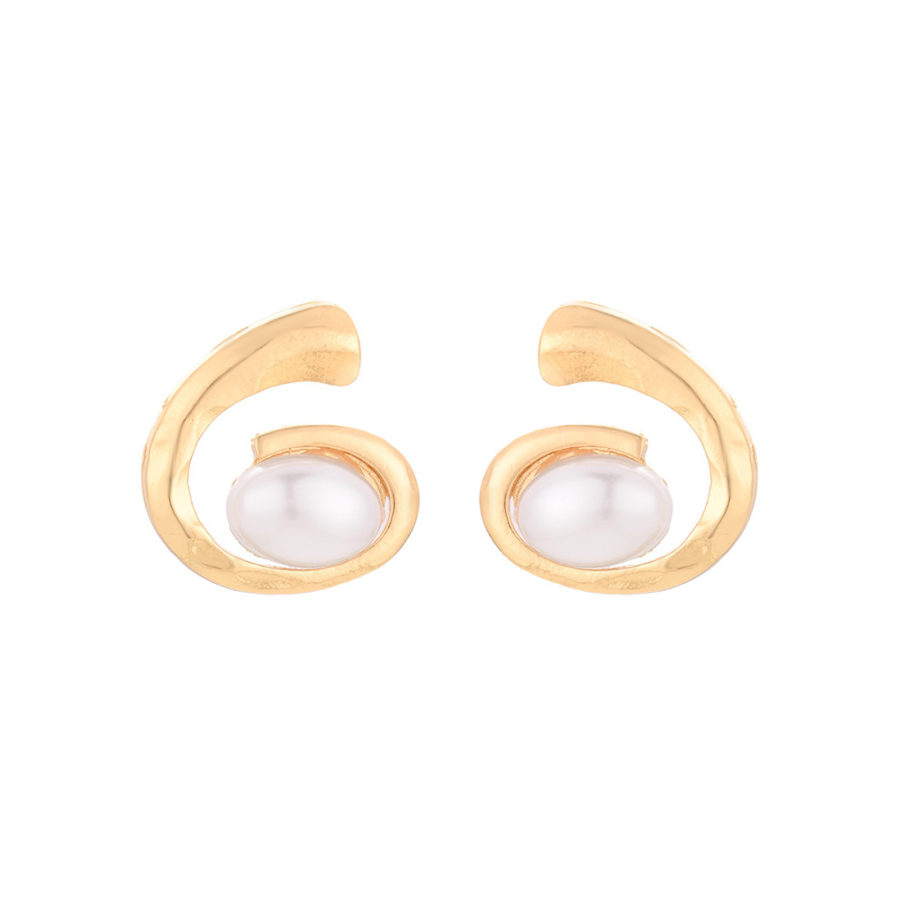 New stylish and exaggerated faux pearl alloy earrings