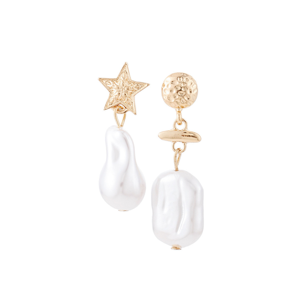 New stylish and exaggerated faux pearl alloy earrings