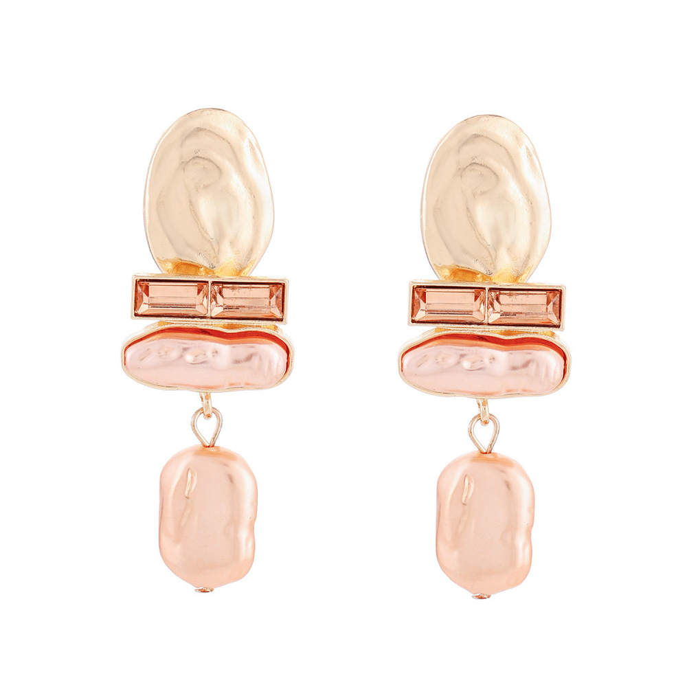 New stylish and exaggerated faux pearl alloy earrings