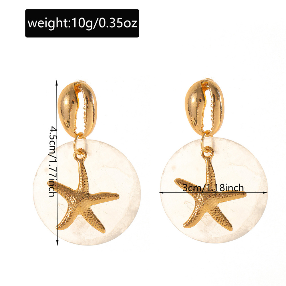 Stylish Starfish Shell Ocean-Themed Alloy Earrings