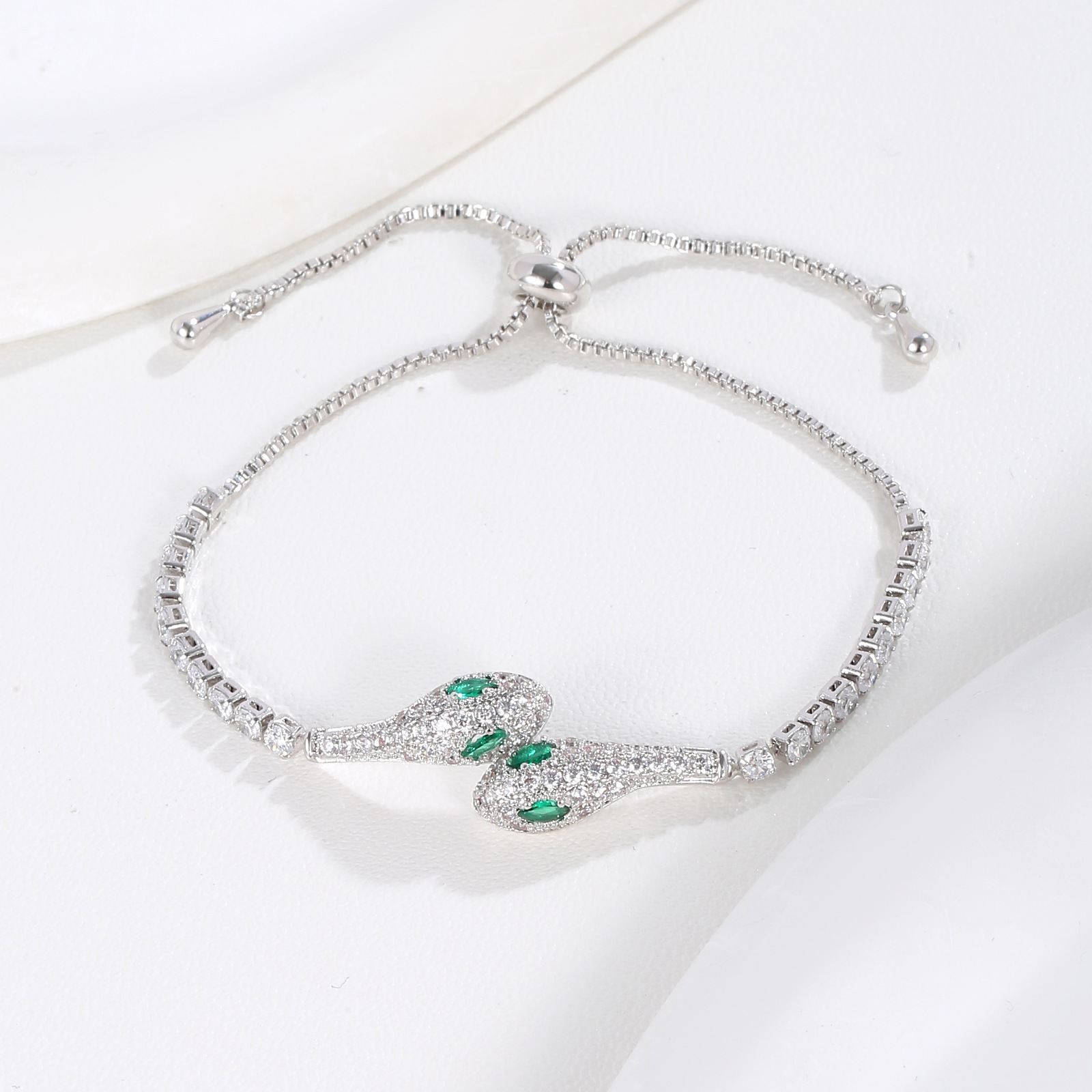 MYK2784-Green-eyed snake bracelet, high-end gift design.