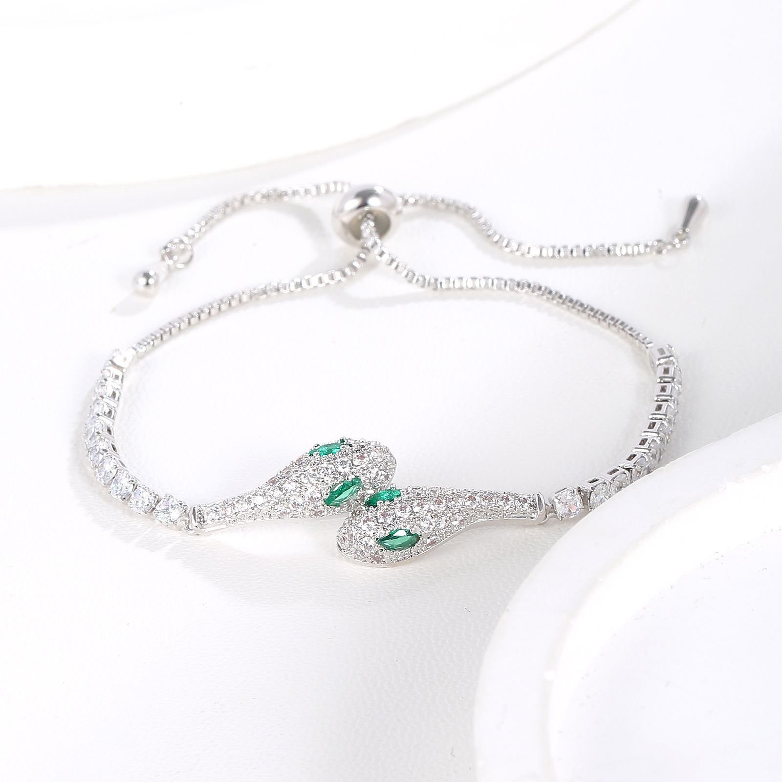 MYK2784-Green-eyed snake bracelet, high-end gift design.