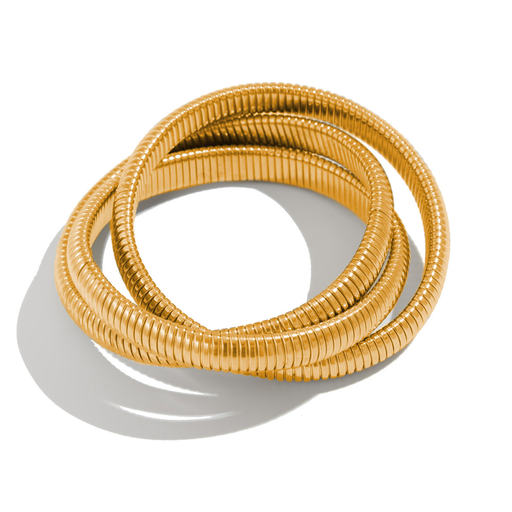 Vintage-style metallic wrap-around alloy bracelet