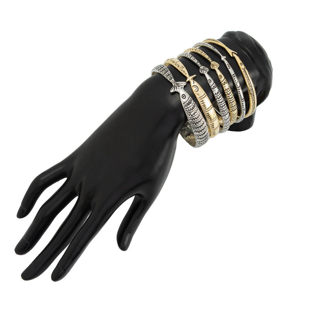 Design-style fish-patterned alloy bracelet set