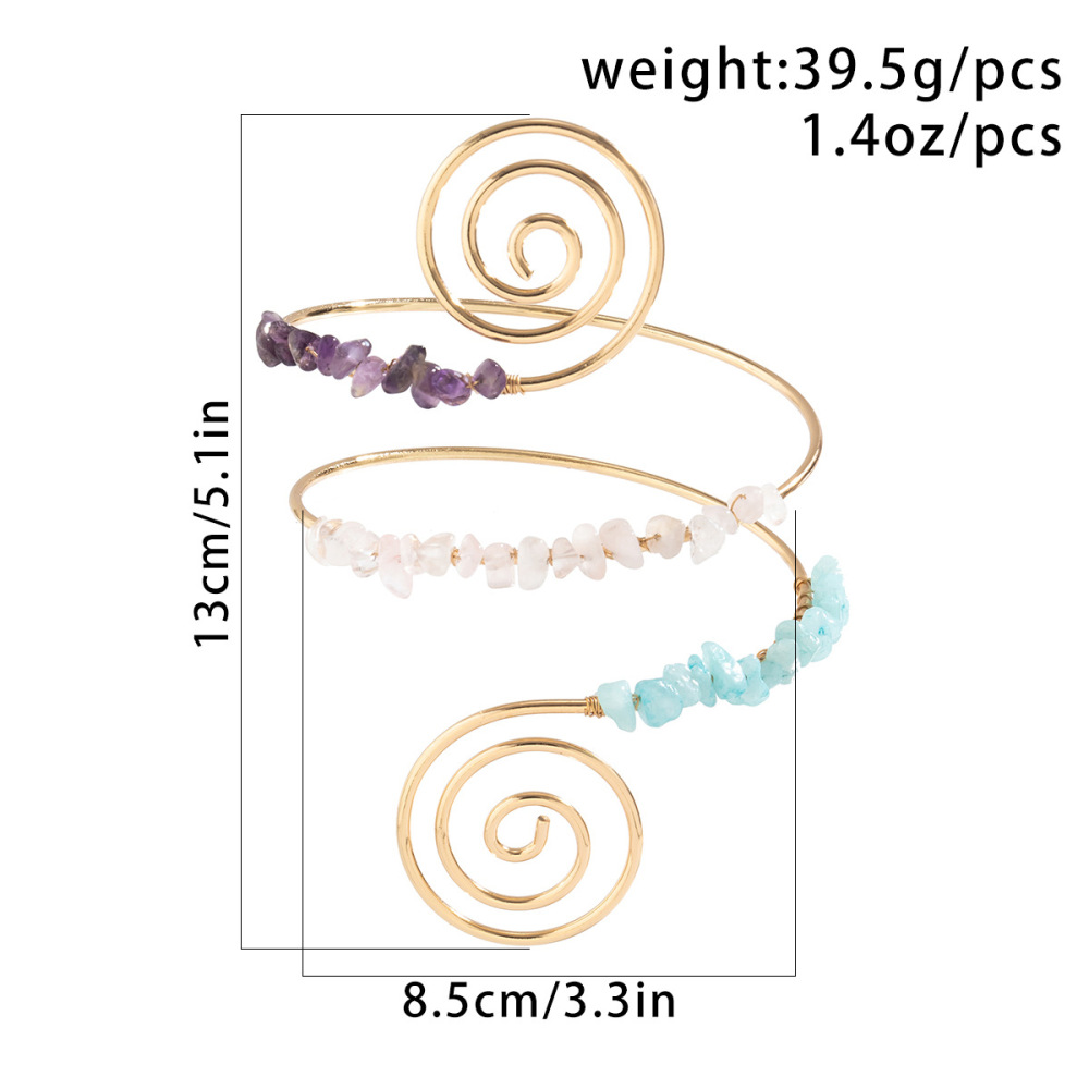 Spiral beaded bracelet with an open design