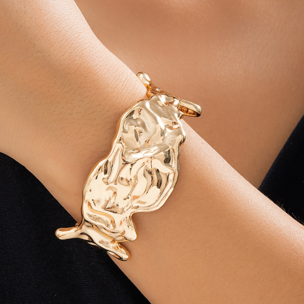 Simple Lava Irregular Vintage Alloy Bracelet