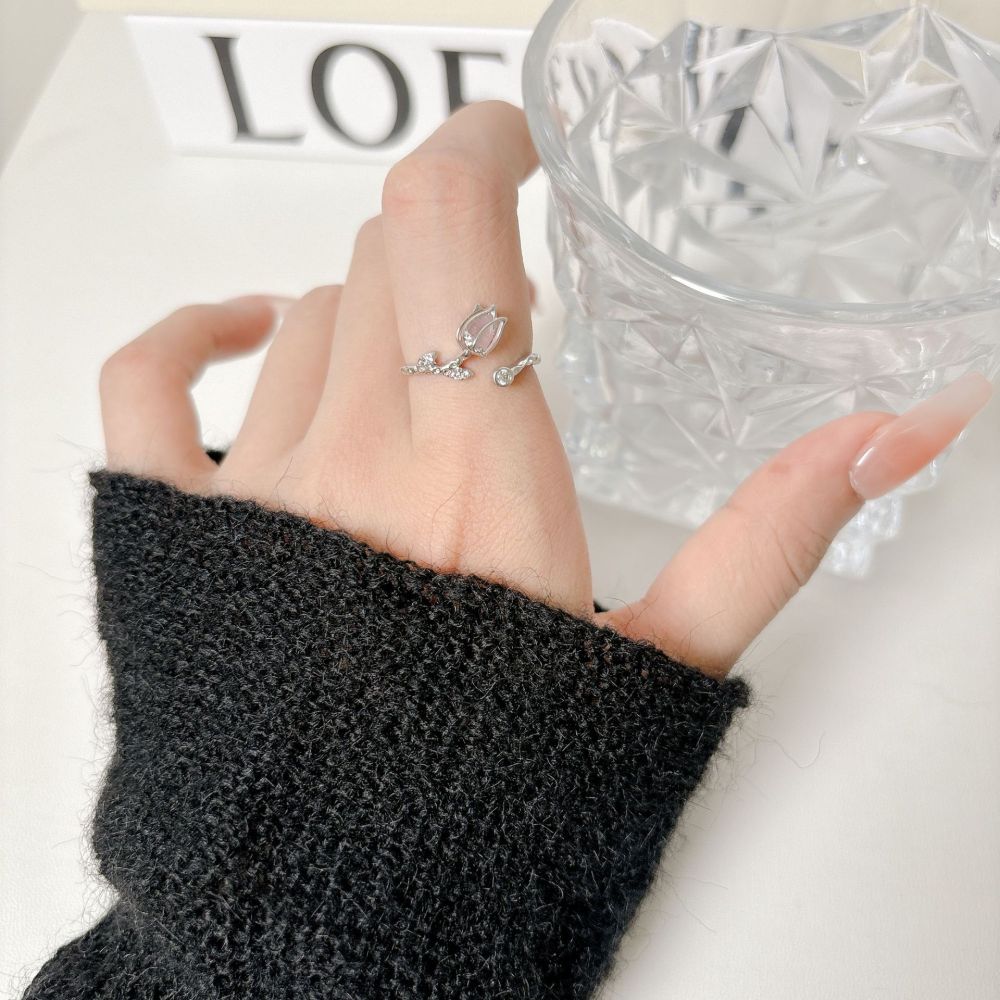 MYK2816-Tulip Pink Cat's Eye Open Ring