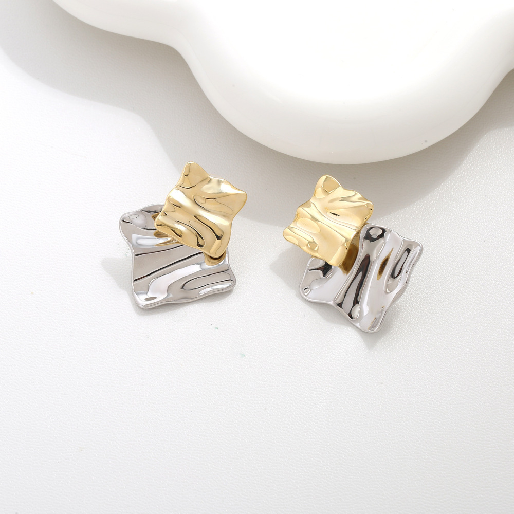 MYK2839-Stylish design sterling silver stud earrings, irregular shape