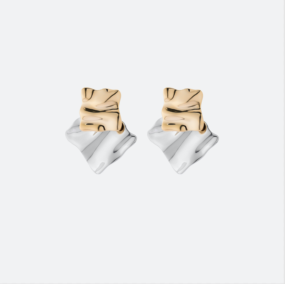 MYK2839-Stylish design sterling silver stud earrings, irregular shape