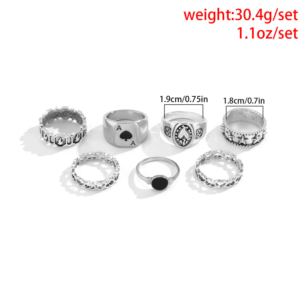 Vintage Gothic Style Poker Letter Antique Ring Set (Alloy)