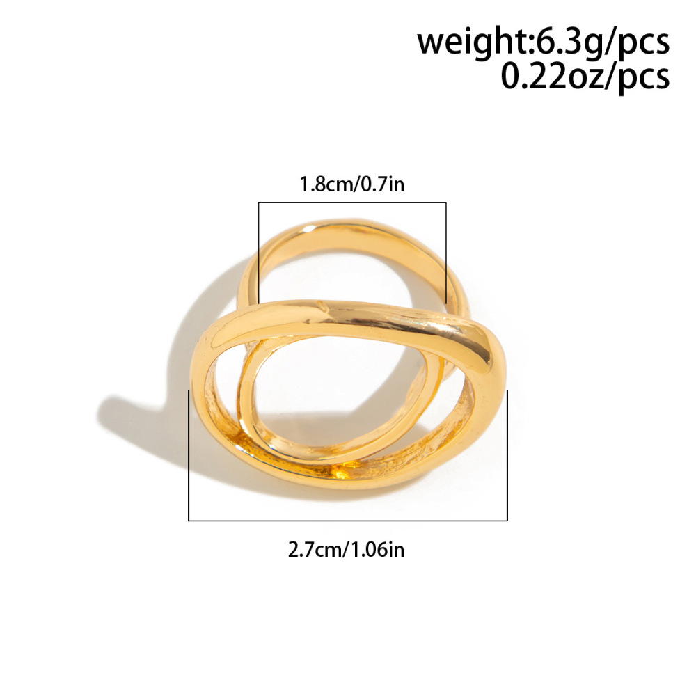 Design-conscious double-layered openwork alloy ring