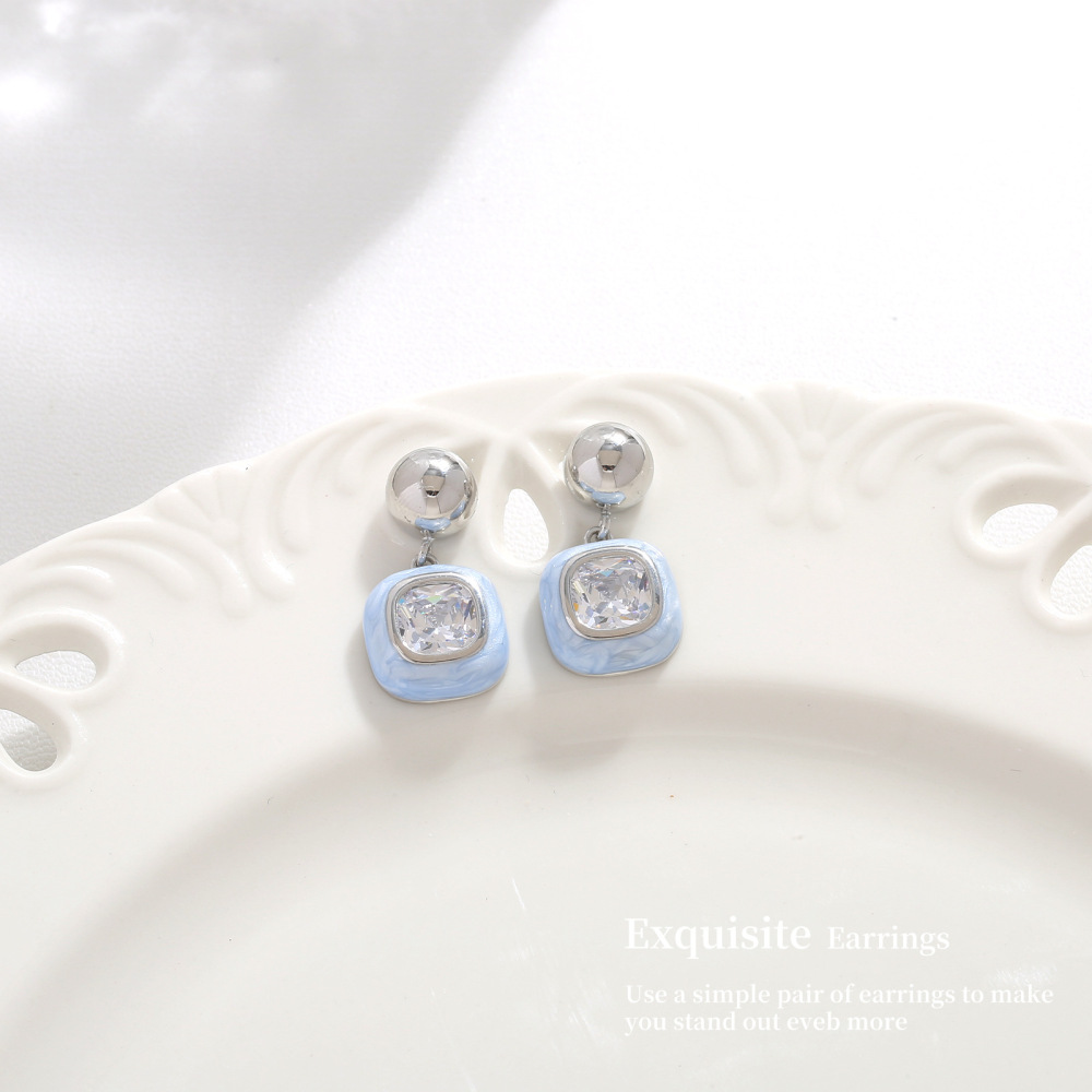 MYK2862-Stylish and elegant 925 sterling silver drip earrings
