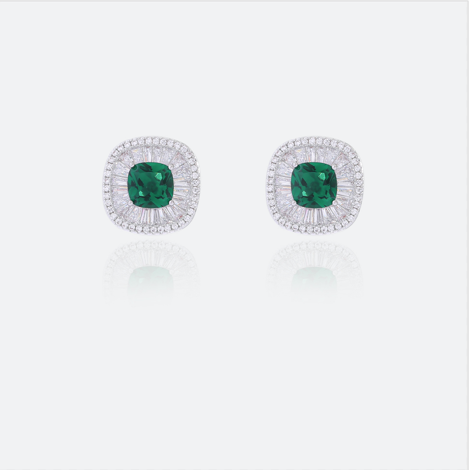 MYK2889-Vintage court style earrings S925 ear post