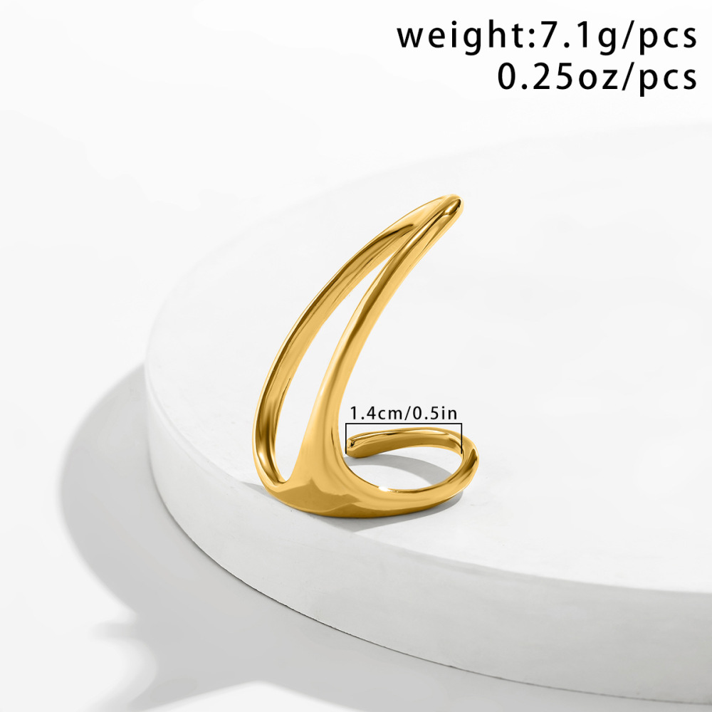 Futuristic Geometric Open Alloy Ring