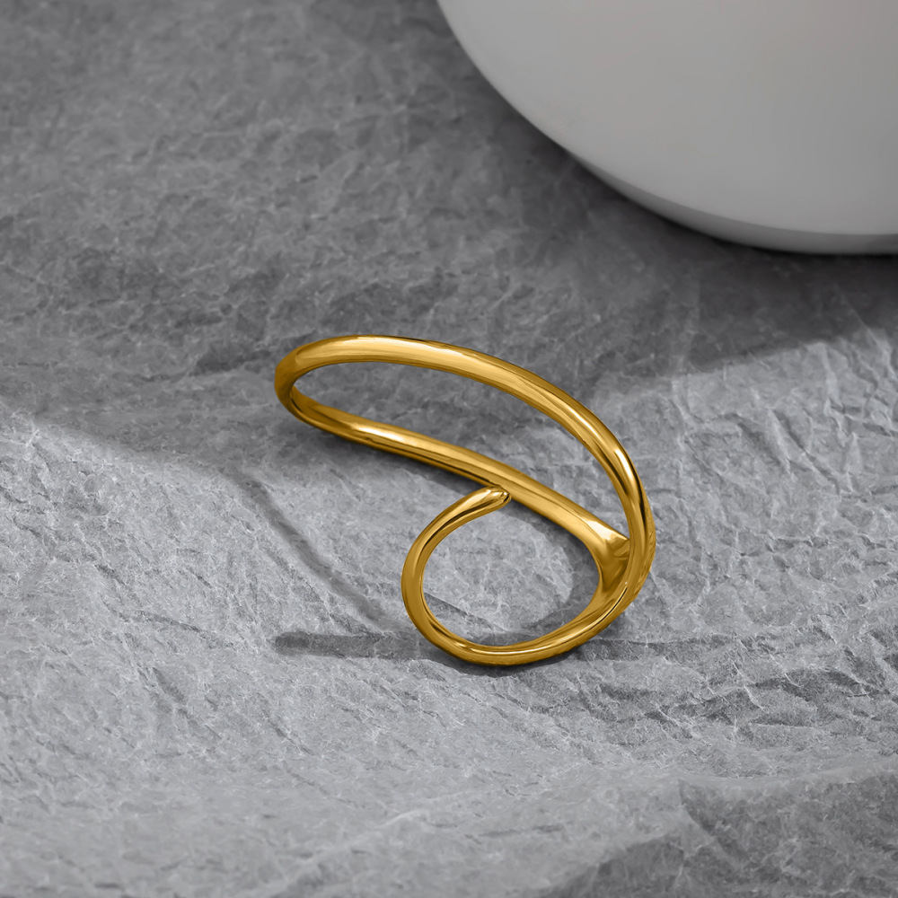 Futuristic Geometric Open Alloy Ring