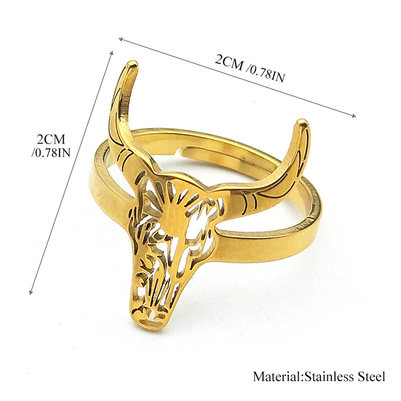MYK2994-Bull head pendant animal cowboy ring stainless steel Mexican bullfighting jewelry