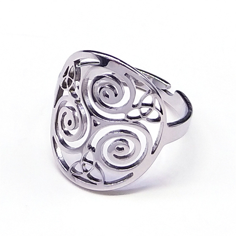 MYK3050-Popular three-knot stainless steel ring