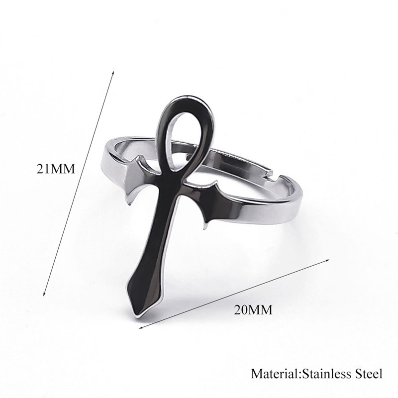 MYK3024-Popular stainless steel Egyptian Ankh cross ring