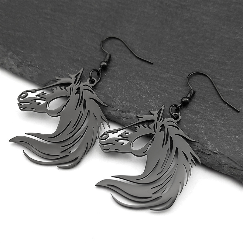 MYK3067-Personalized Horse Head Stainless Steel Necklace Jewelry Set