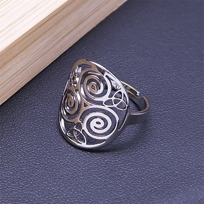 MYK3050-Popular three-knot stainless steel ring