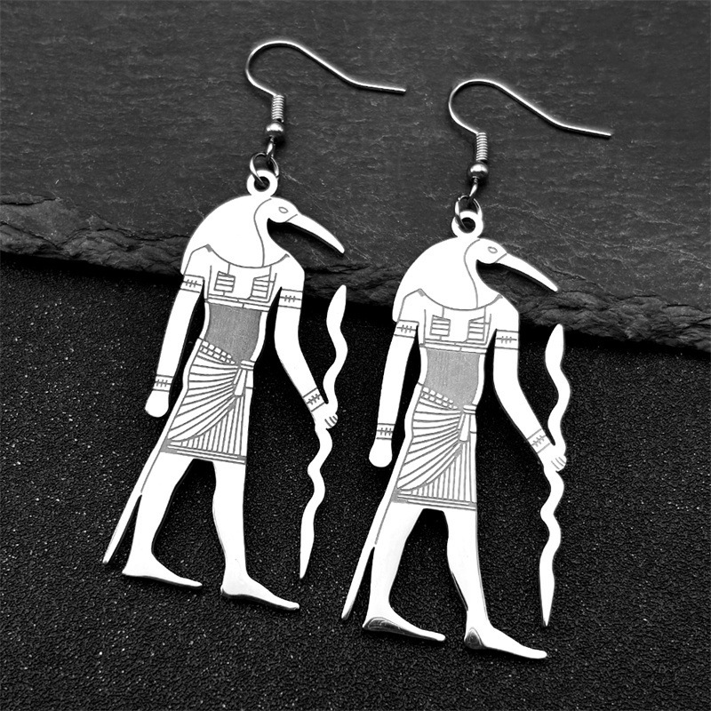 MYK3045-Cross-shaped hip-hop necklace, disco stainless steel necklace earrings