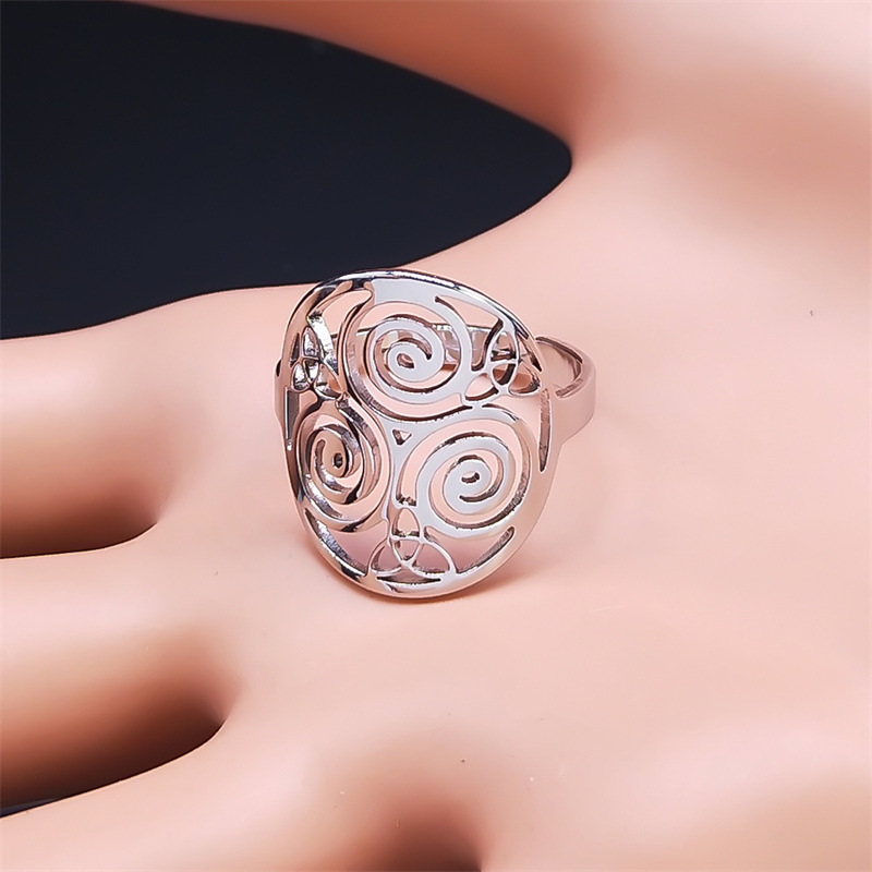 MYK3050-Popular three-knot stainless steel ring