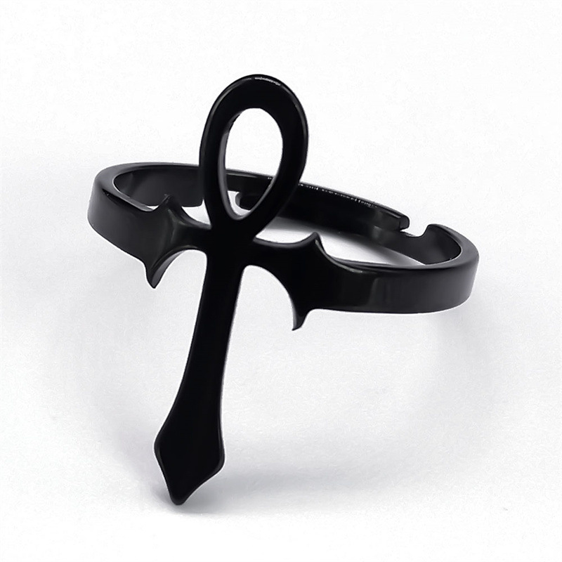 MYK3024-Popular stainless steel Egyptian Ankh cross ring